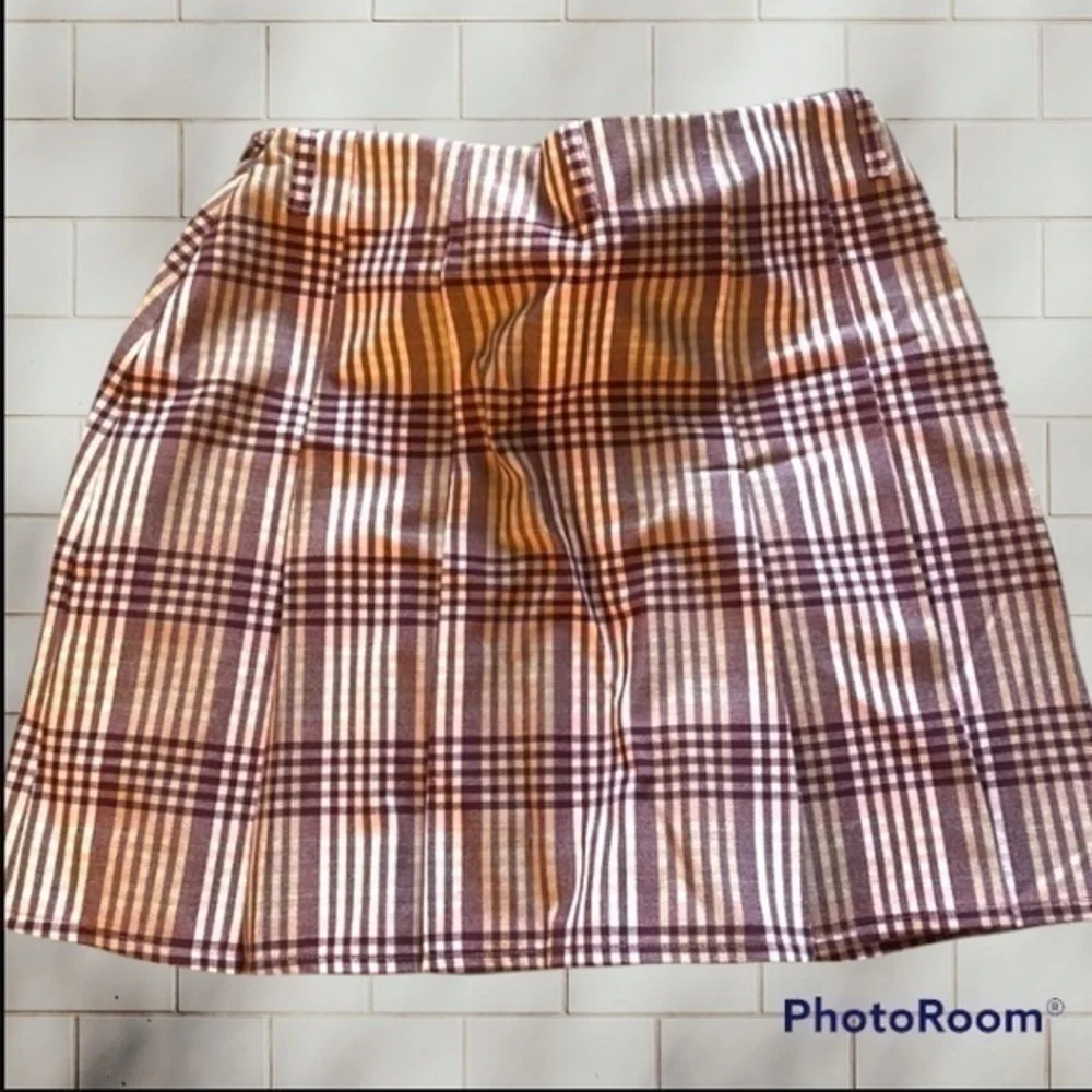 Urban Outfitters Plaid Skater School Girl mini Skirt Pink & Maroon size XS
